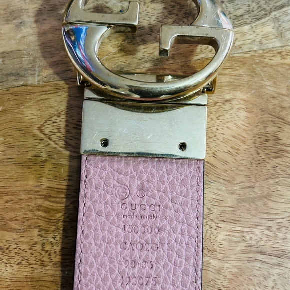 Women reversible Gucci belt Pink and Black - Picture 3 of 6